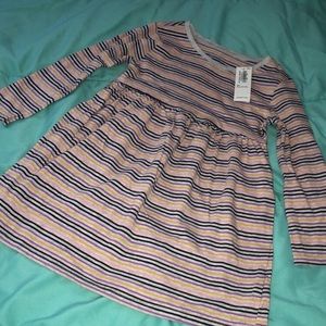 Gray striped long sleeve dress from old navy 2t
